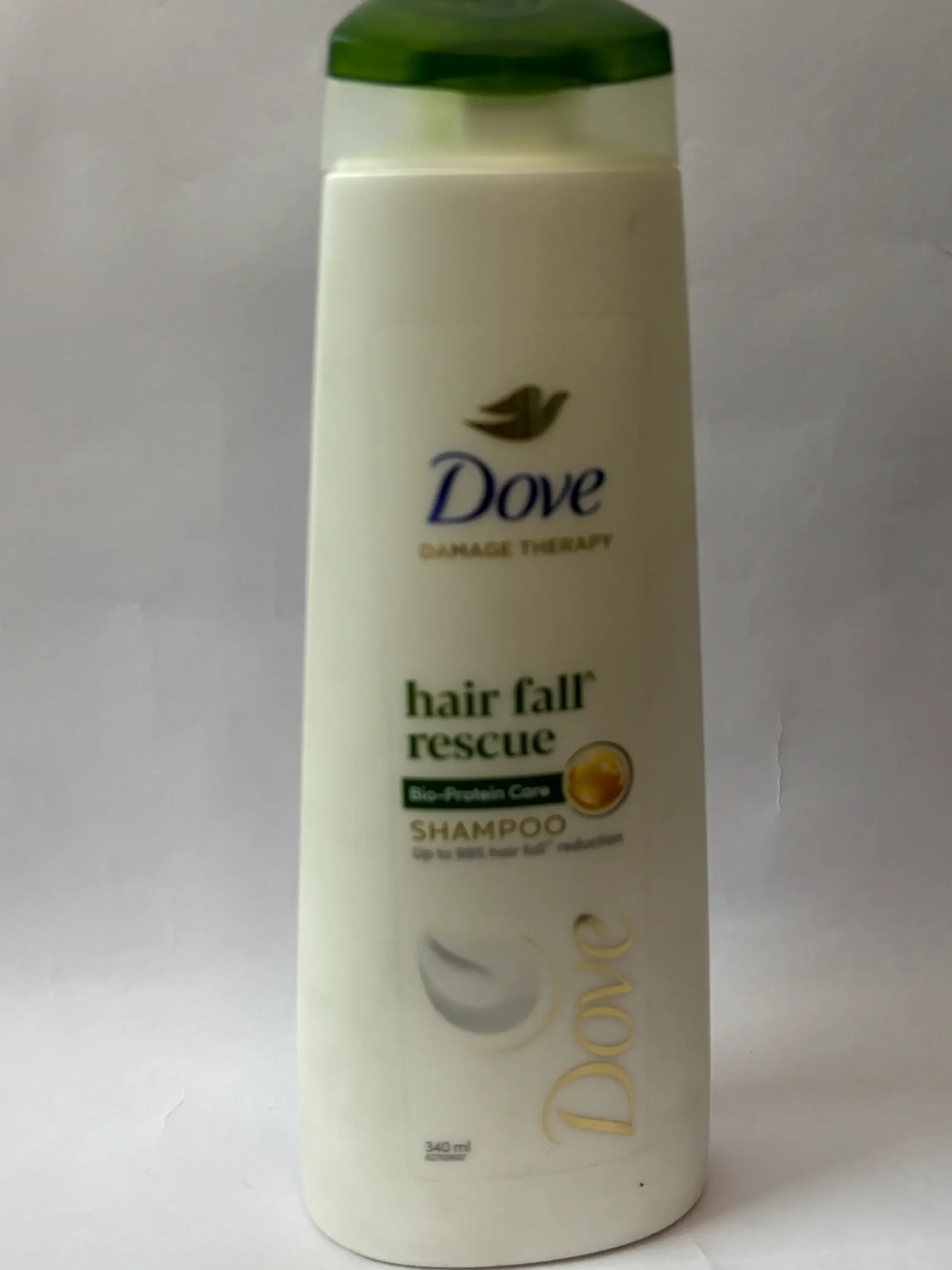 Dove Hair Fall Rescue Shampoo bottle for reducing hair fall and strengthening hair